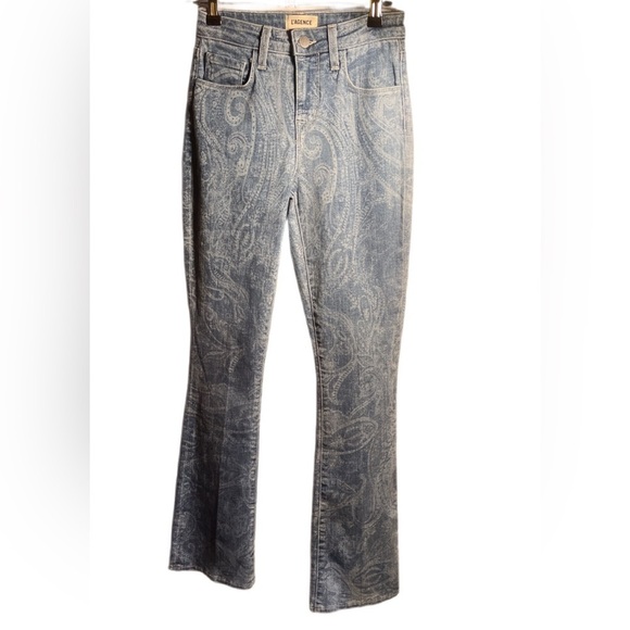 L'AGENCE Stassi High Rise Sleek Baby Boot 5 pocket Trendy Jeans in Paisley 23 - Picture 2 of 4